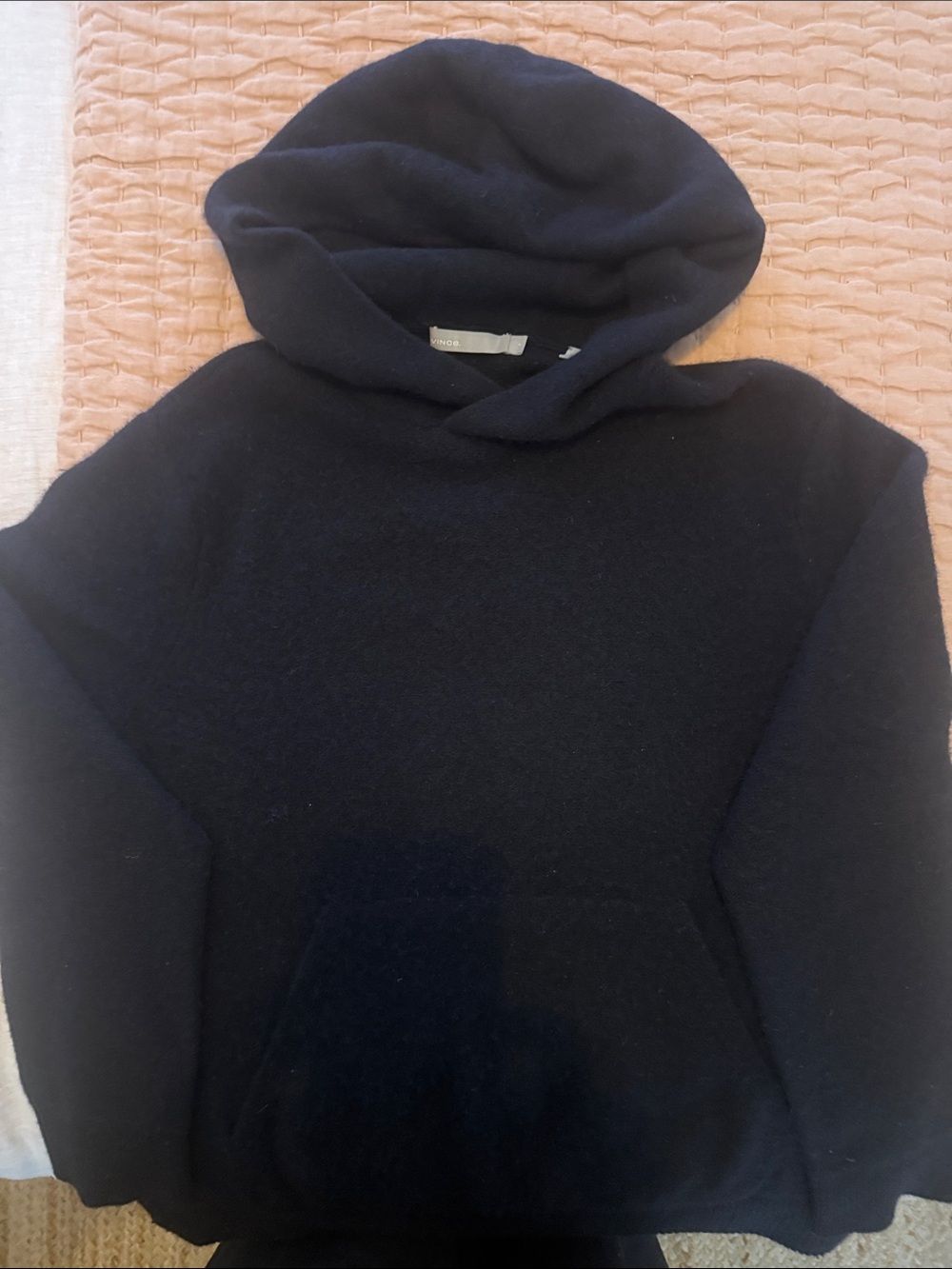Vince-Black Cashmere Hooded Oversized Sweater